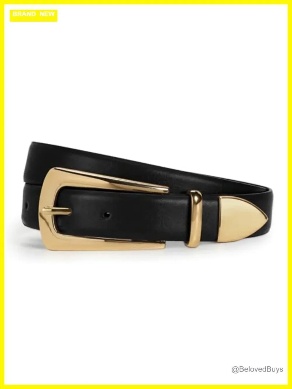 Faux Suede Waist Belt with Long Gold Buckle for Jeans Dresses